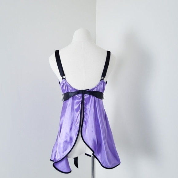 *Free With Purchase* Lilac camisole bra corset satin lace support satin negligee - Picture 7 of 8